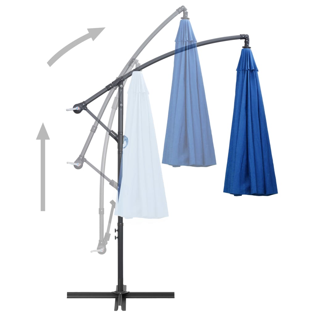 Ampelschirm Blau 3 m Aluminium-Mast