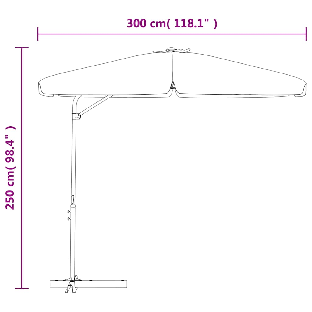 Sonnenschirm mit Stahl-Mast 300 cm Taupe