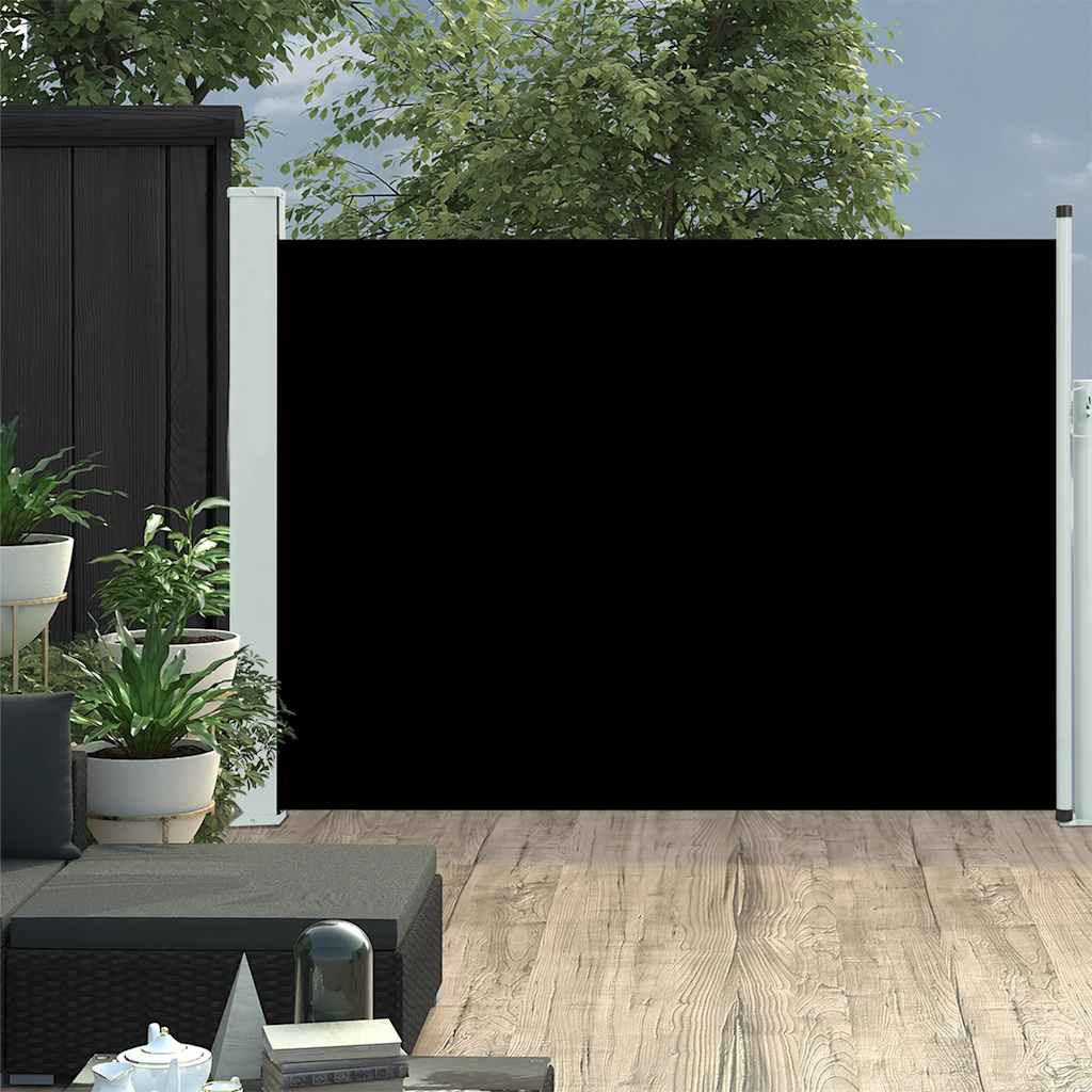 Ausziehbare Seitenmarkise 120×500 cm Schwarz