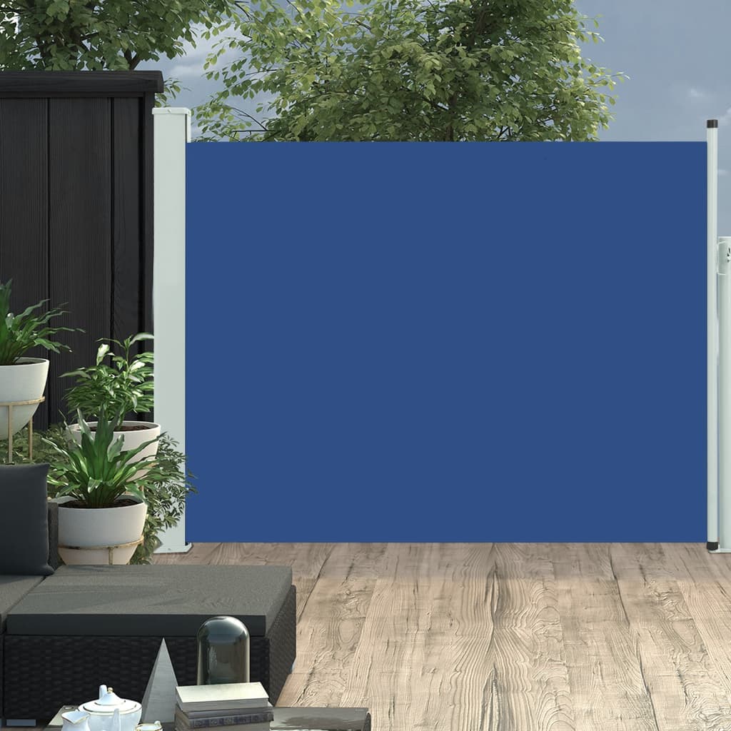 Ausziehbare Seitenmarkise 140×500 cm Blau