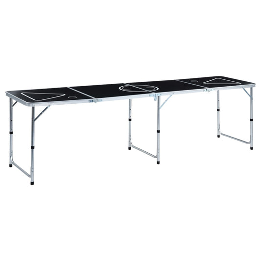 Klappbarer Bier-Pong-Tisch 240 cm Schwarz