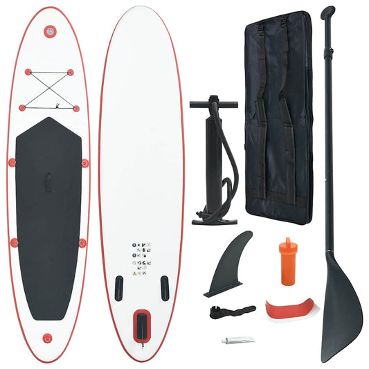 SUP-Board Aufblasbar Rot und Weiß