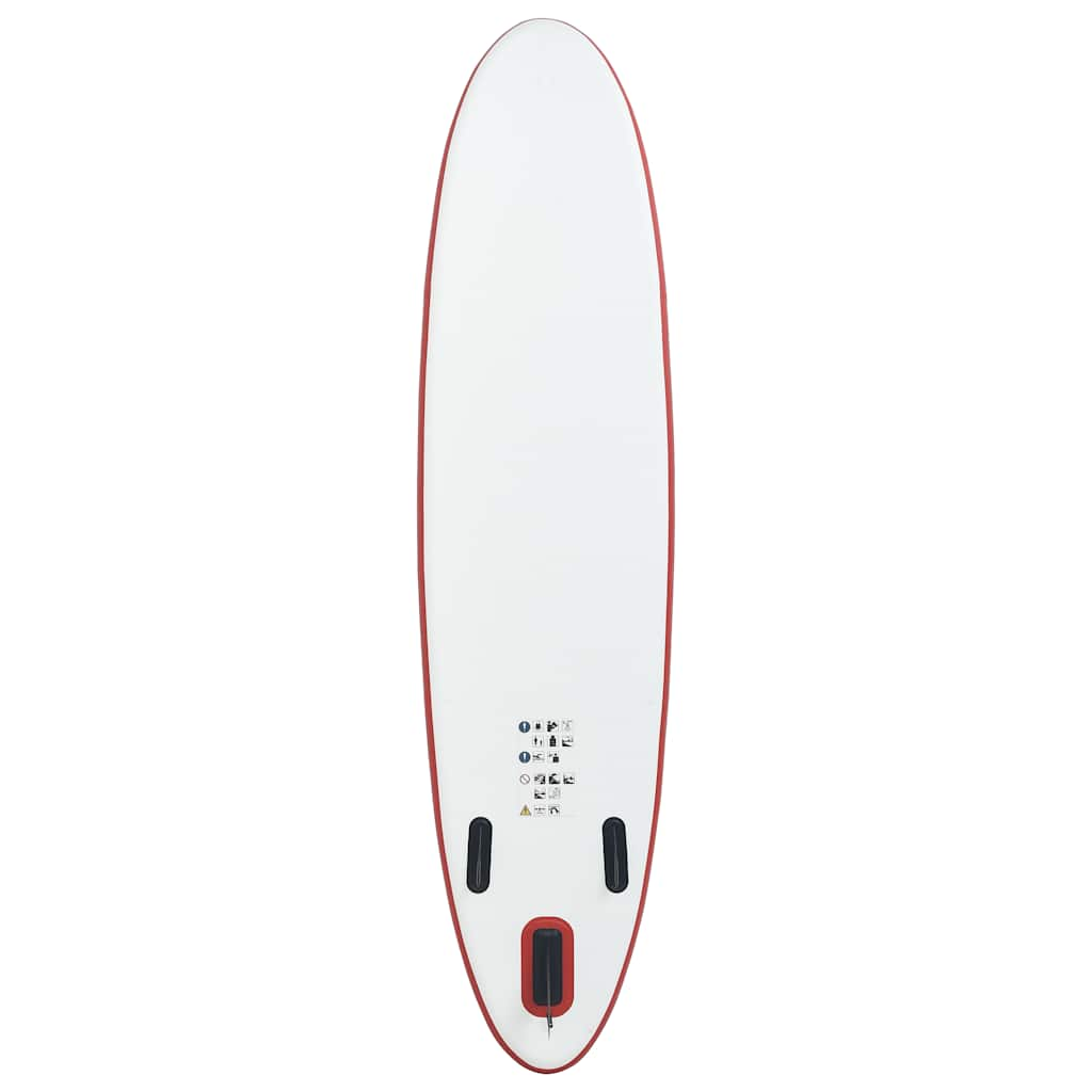 Stand Up Paddle Surfboard SUP Aufblasbar Rot und Weiß