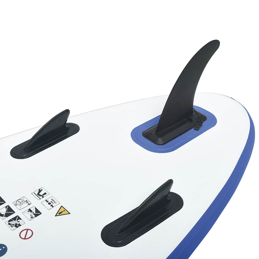 Stand Up Paddle Surfboard SUP Aufblasbar Blau und Weiß