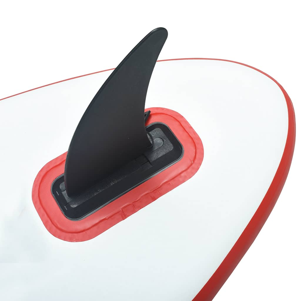 Aufblasbares SUP-Board mit Segel Set Rot und Weiß