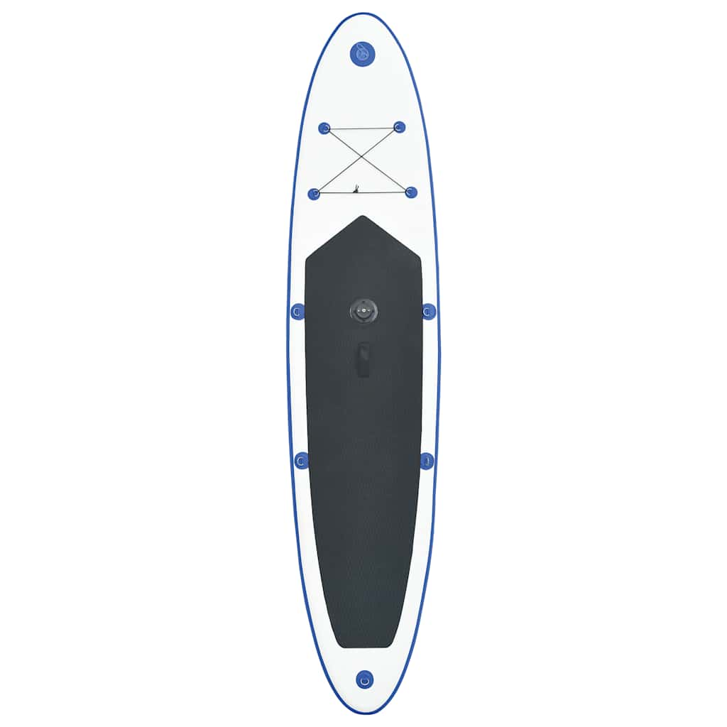 Aufblasbares SUP-Board mit Segel Set Blau und Weiß