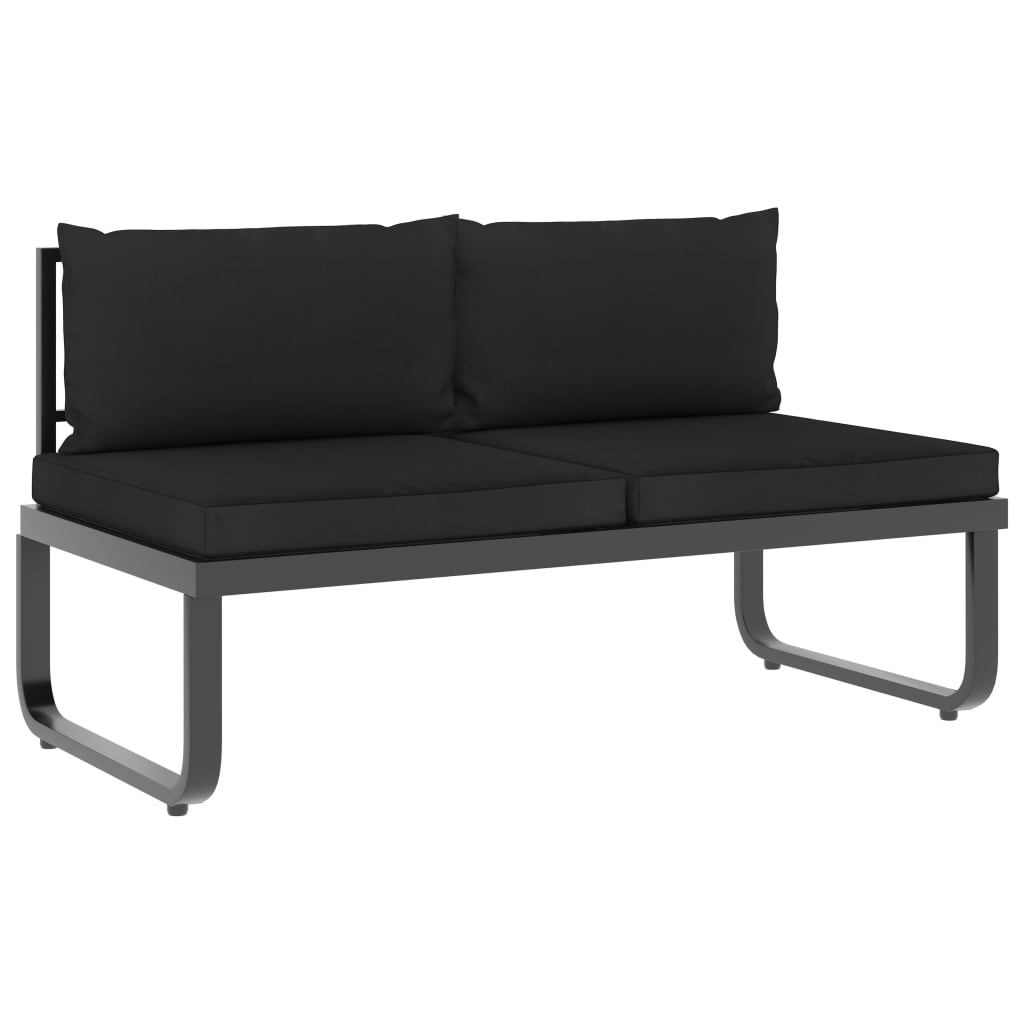 5-tlg. Garten-Ecksofa-Set mit Auflagen Aluminium und WPC