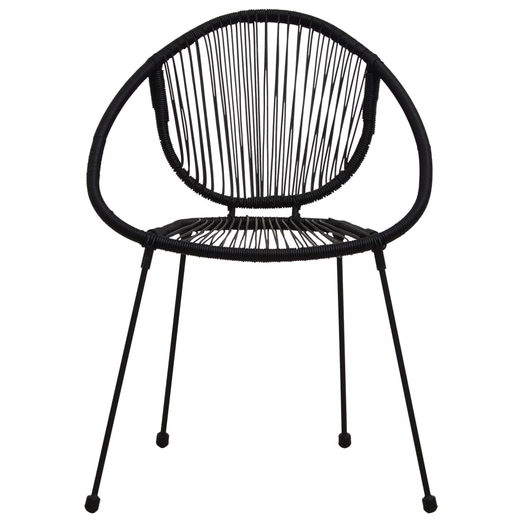 Gartenstühle 2 Stk. PVC Rattan Schwarz