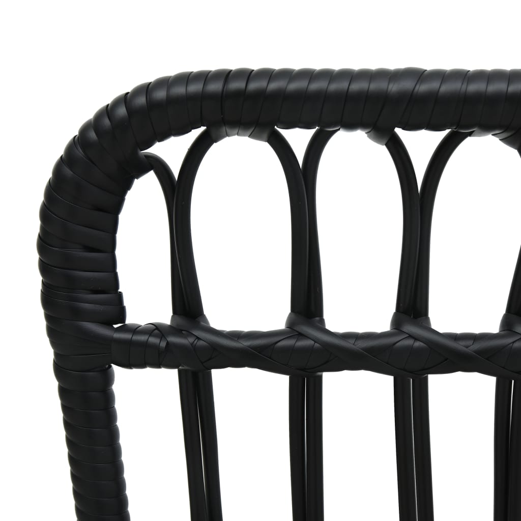 Gartenstuhl Poly Rattan Schwarz