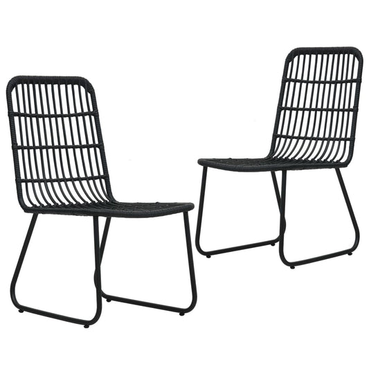 Gartenstühle 2 Stk. Poly Rattan Schwarz