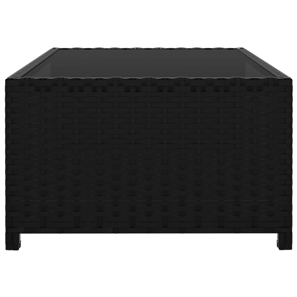 Outdoor-Lehnstühle 2 Stk. mit Tisch Schwarz Poly-Rattan