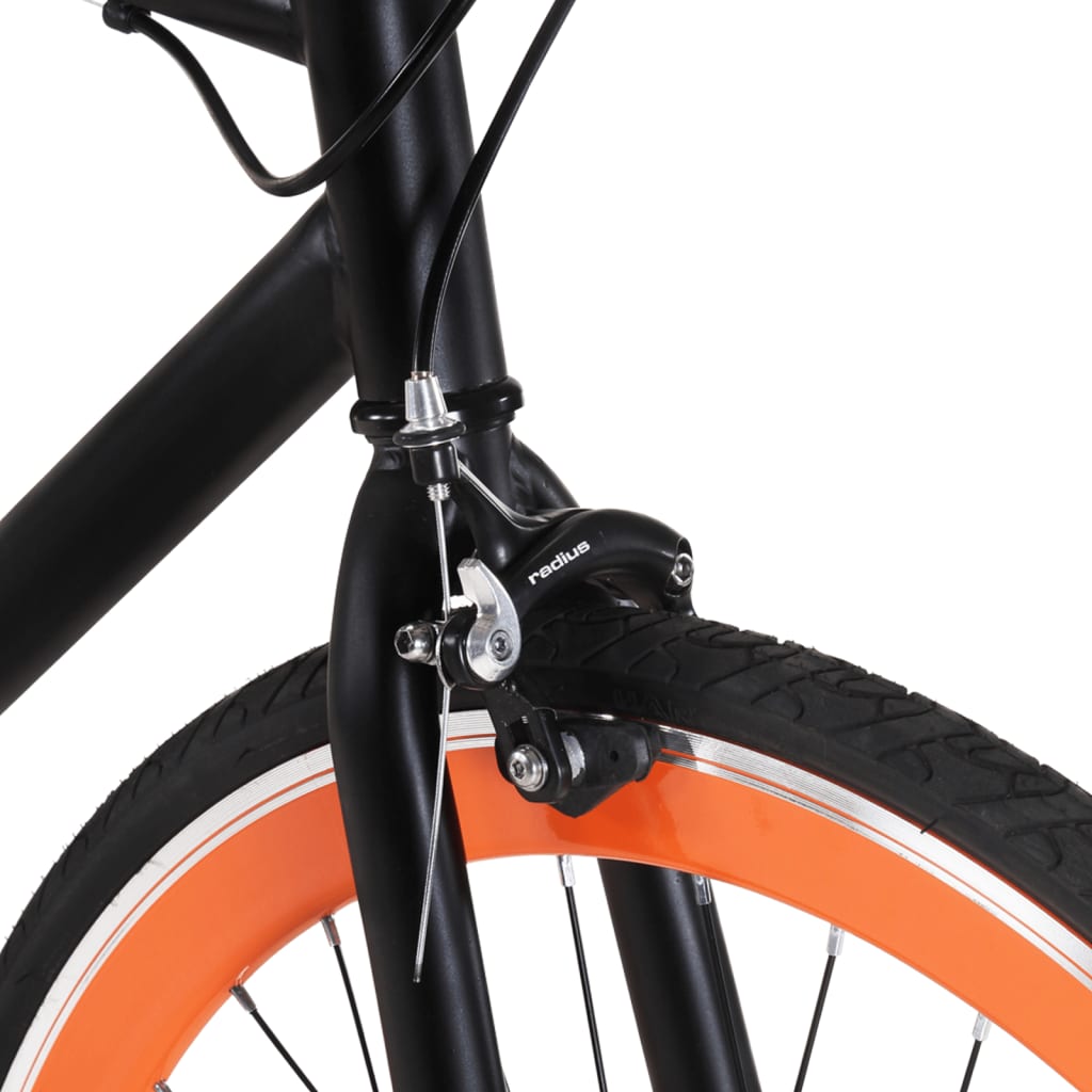 Fahrrad mit Festem Gang Schwarz und Orange 700c 59 cm