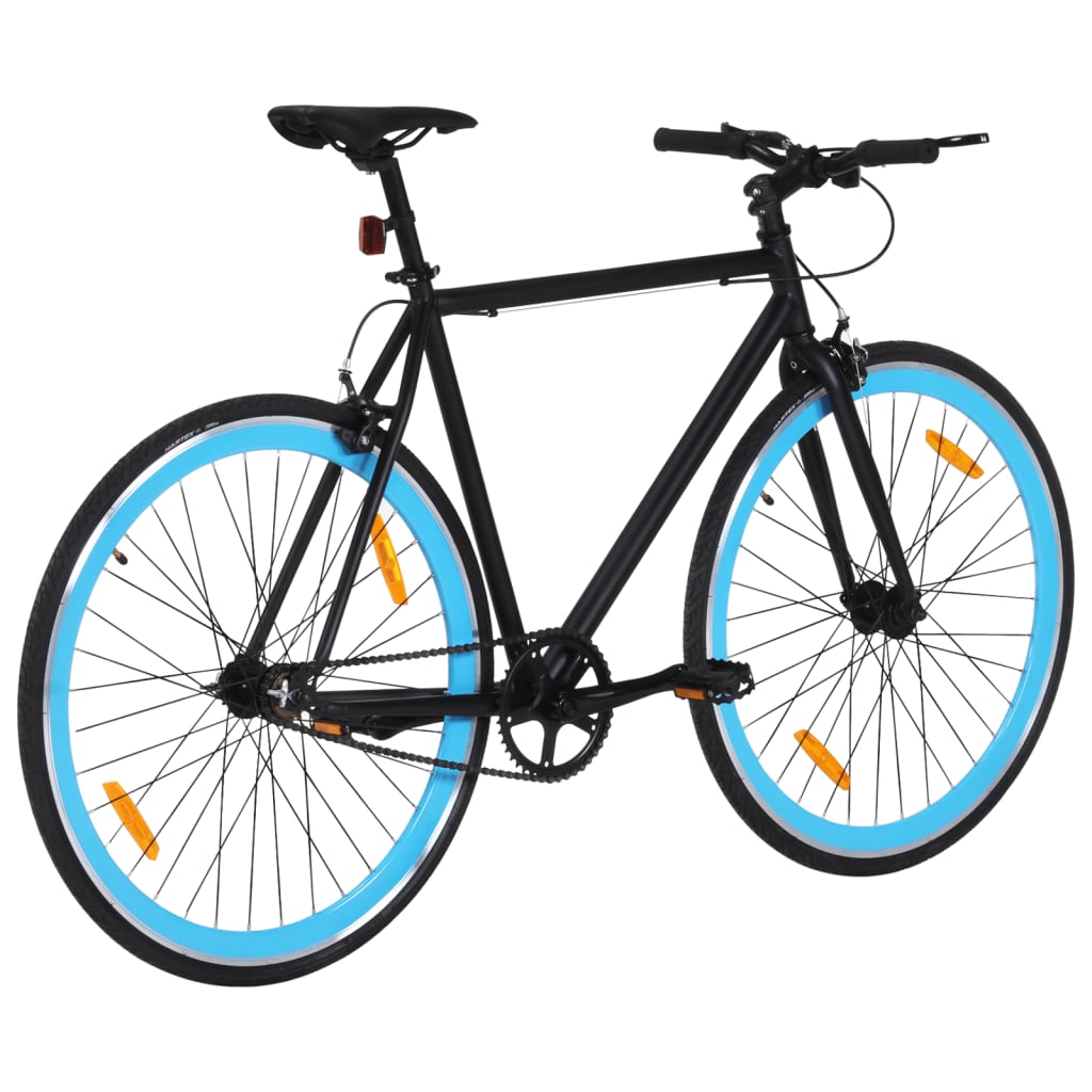 Fahrrad mit Festem Gang Schwarz und Blau 700c 59 cm