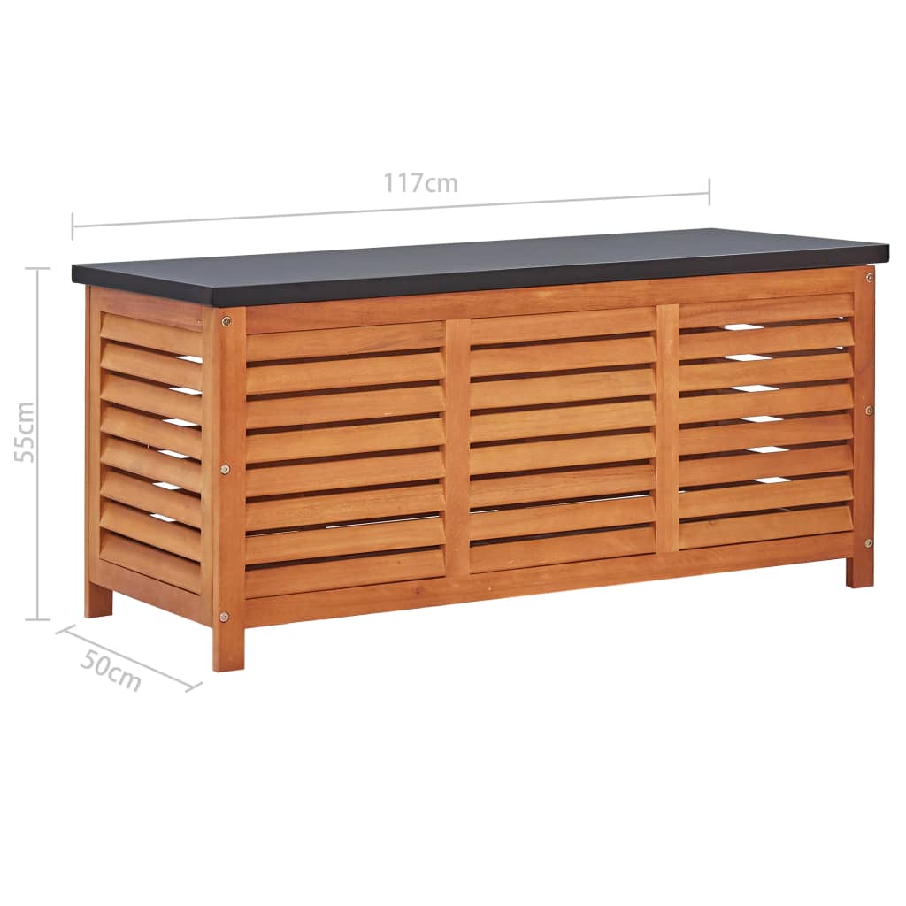 Gartenbox 117x50x55 cm Eukalyptus Massivholz