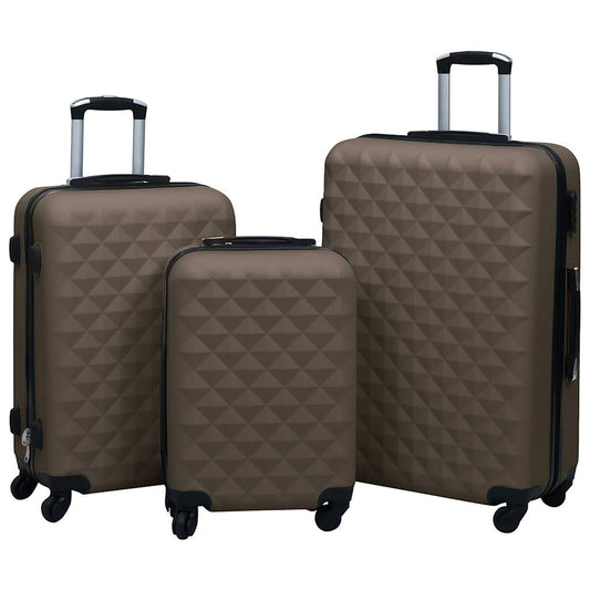 Hartschalen-Trolley-Set 3 Stk. Braun ABS