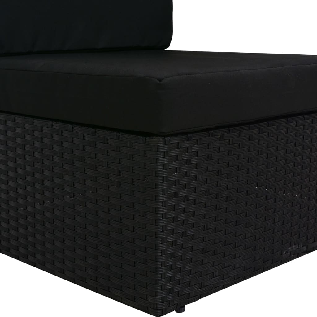 Modulares 2-Sitzer-Sofa Poly Rattan Schwarz