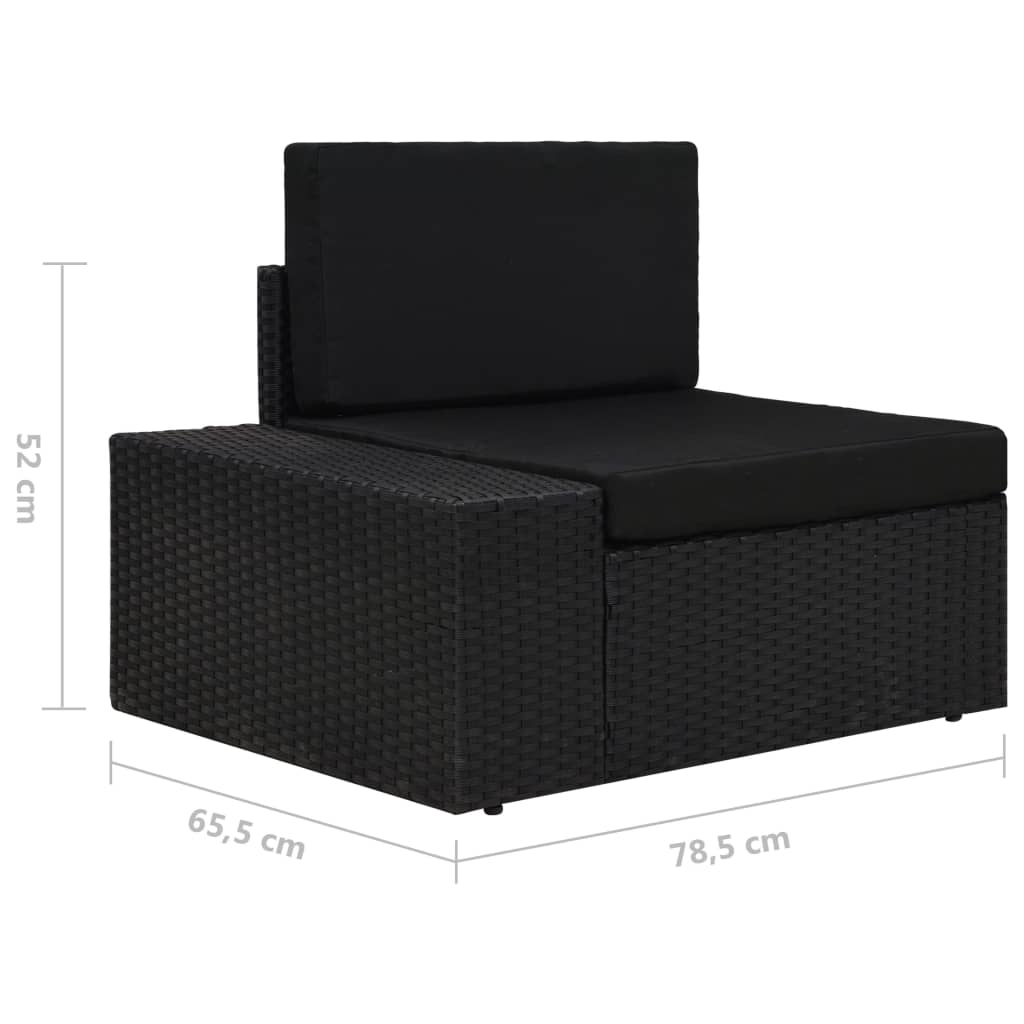 Modulares 2-Sitzer-Sofa Poly Rattan Schwarz