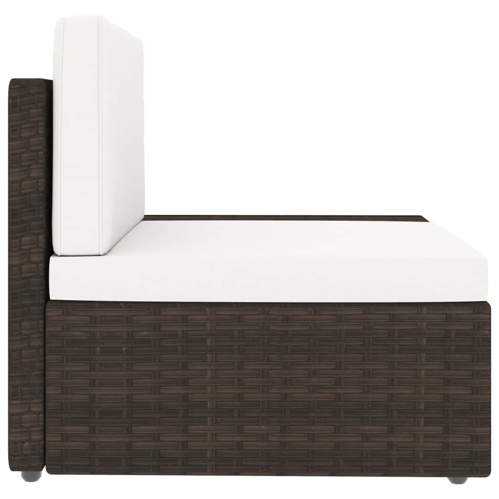 Modulares 3-Sitzer-Sofa Poly Rattan Braun