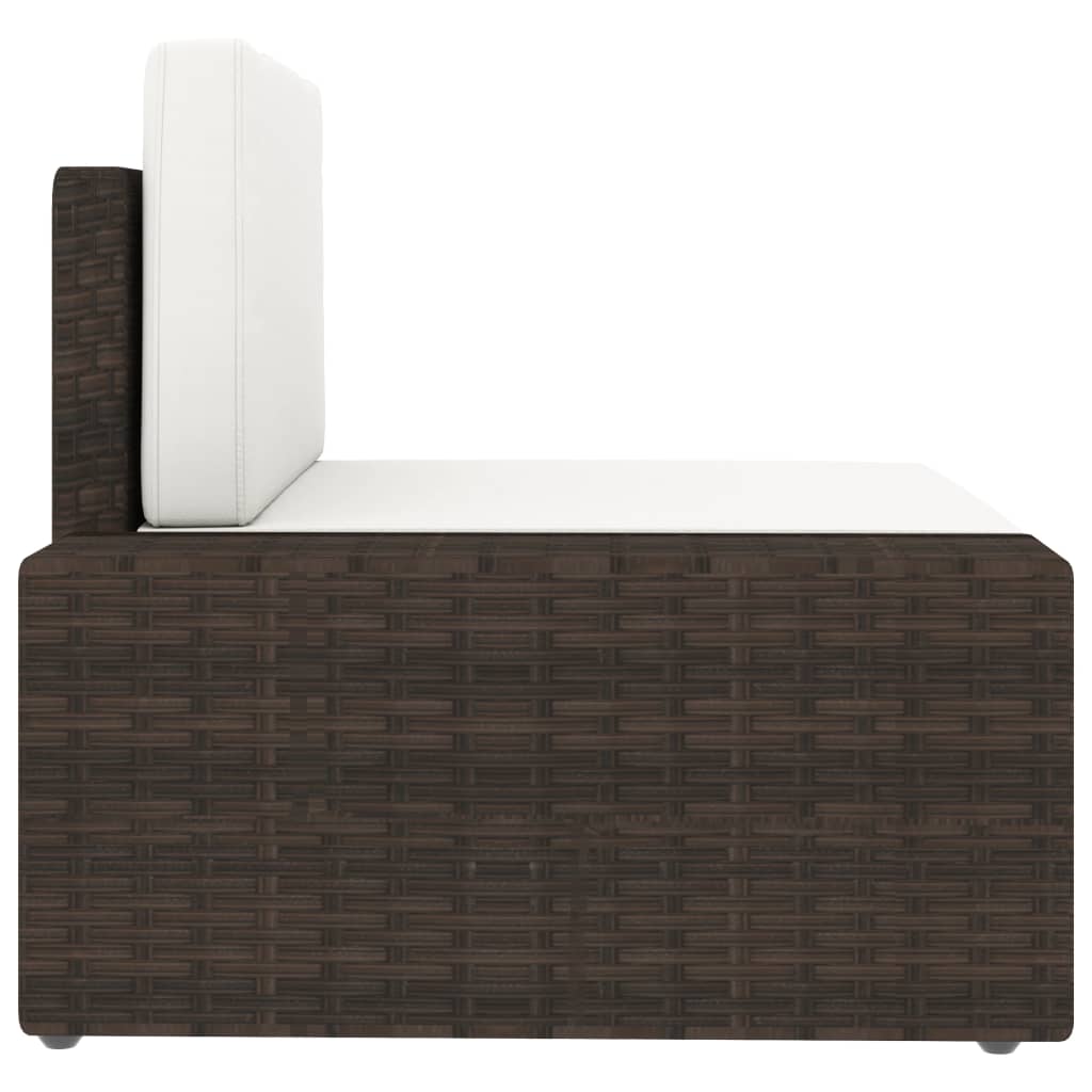 Modulares 3-Sitzer-Sofa Poly Rattan Braun