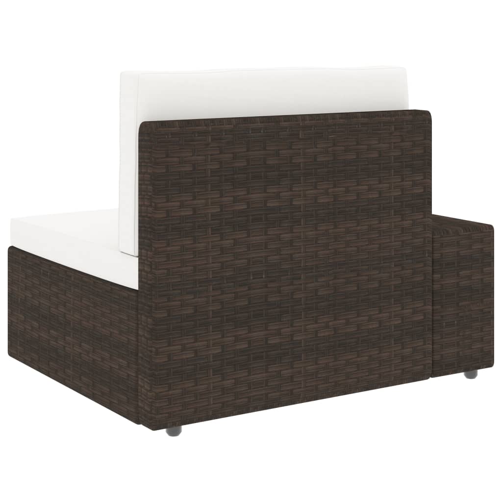 Modulares 3-Sitzer-Sofa Poly Rattan Braun