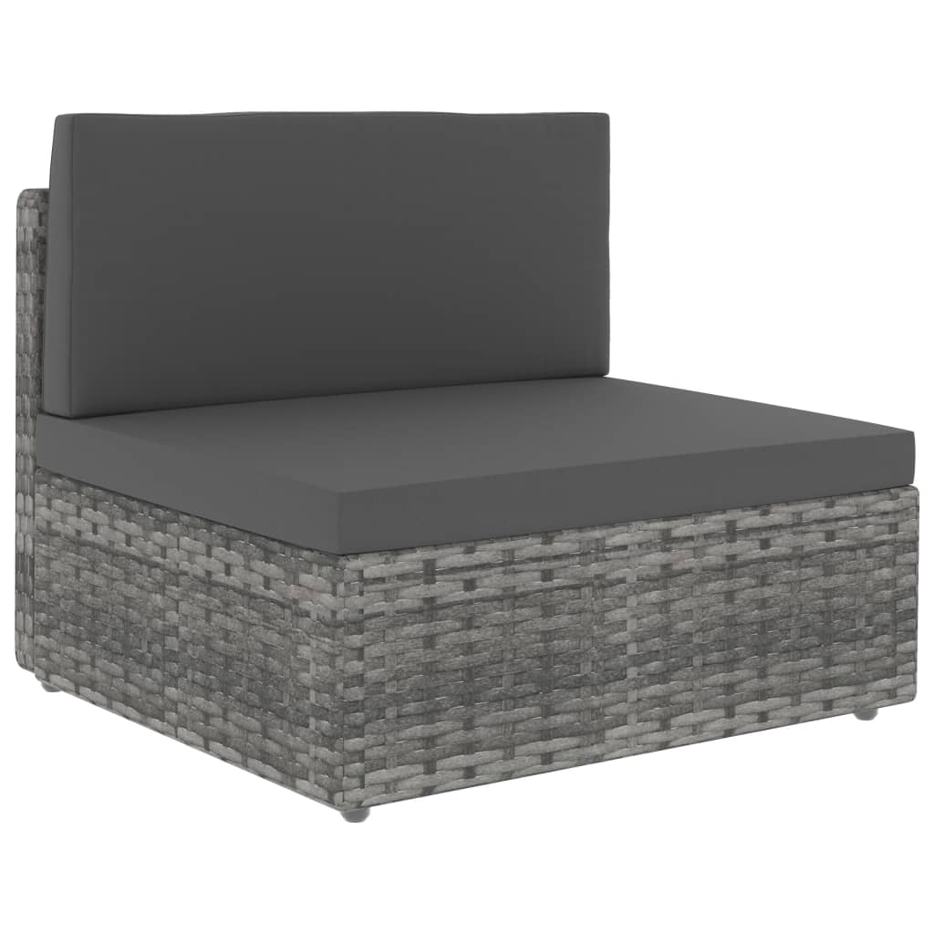 Modulares 2-Sitzer-Sofa Poly Rattan Grau