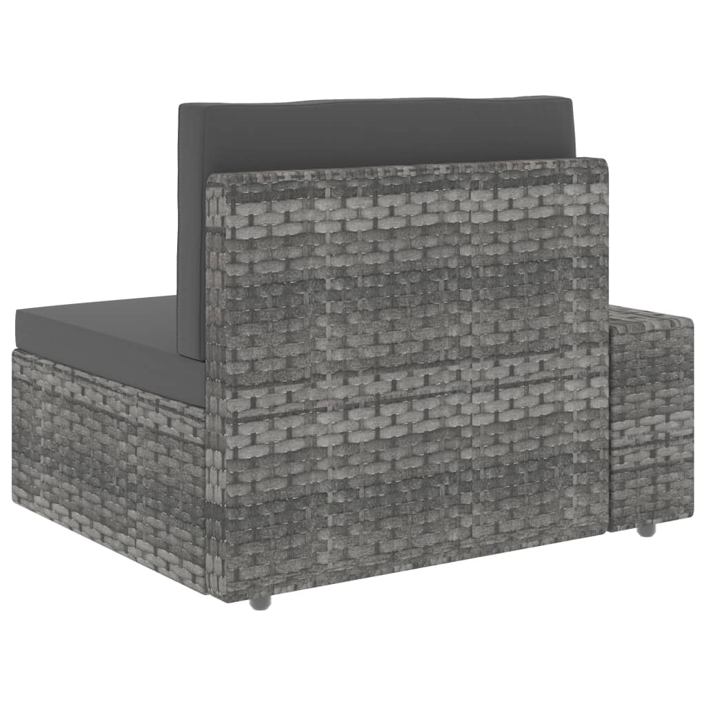 Modulares 2-Sitzer-Sofa Poly Rattan Grau