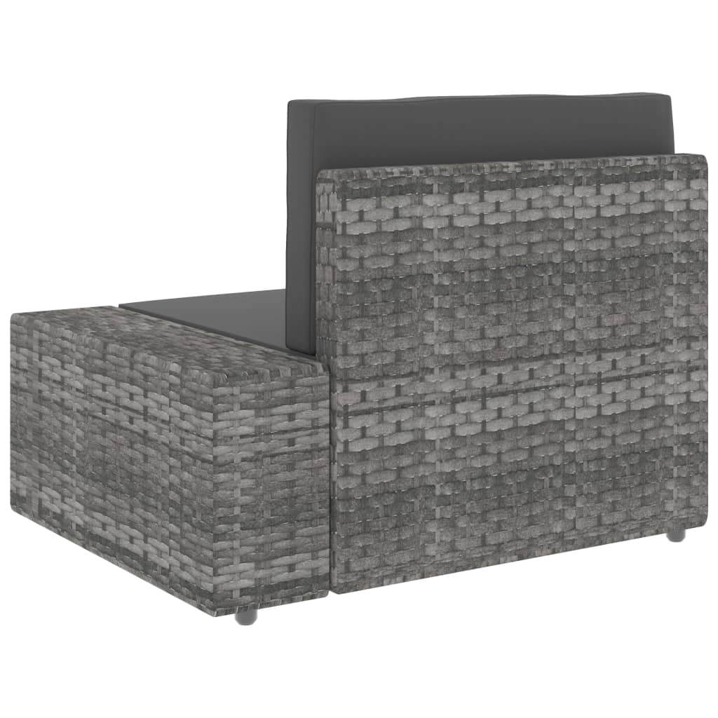 3-tlg. Garten-Lounge-Set Poly Rattan Grau