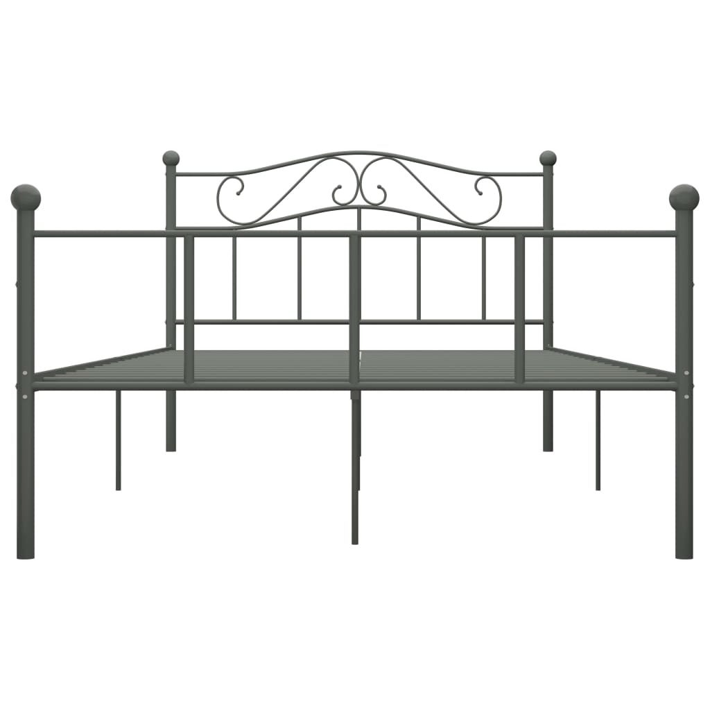 Bettgestell Grau Metall 160×200 cm