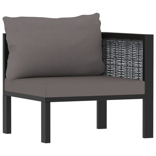 Sofa-Eckelement mit Linker Armlehne Poly Rattan Anthrazit