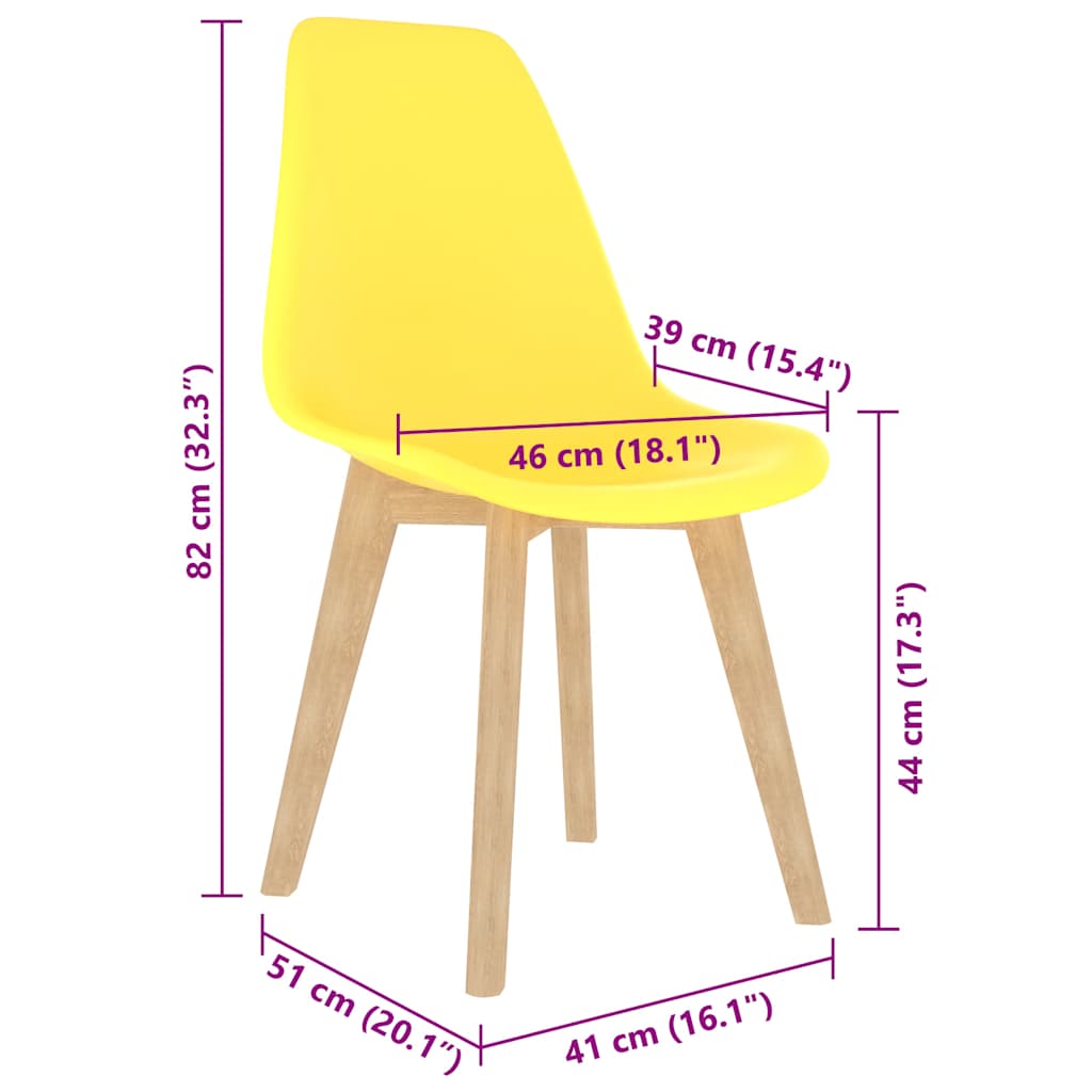 Esszimmerstühle 4 Stk. Gelb Kunststoff