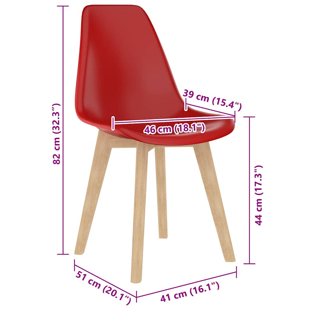 Esszimmerstühle 2 Stk. Rot Kunststoff