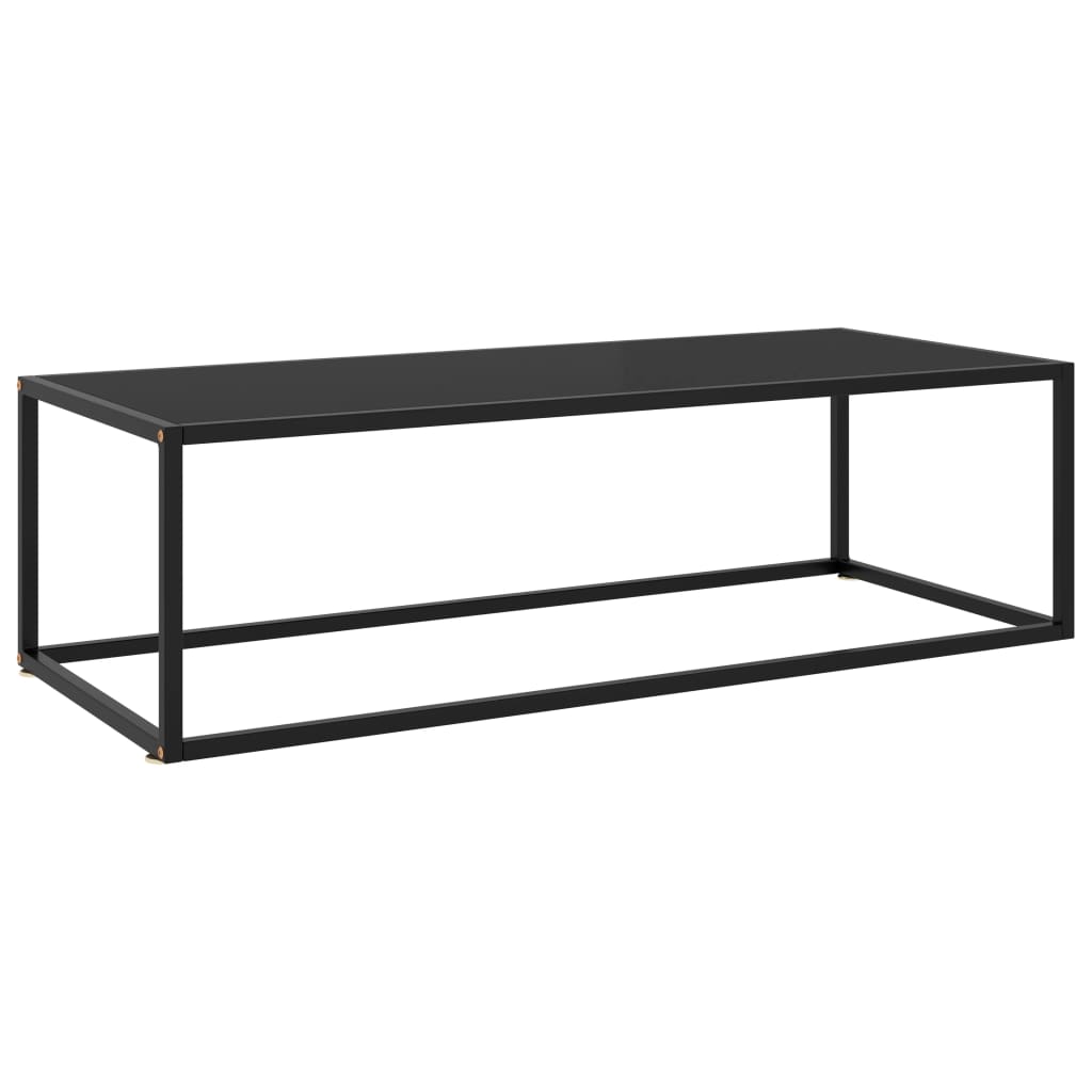 Couchtisch Schwarz mit Schwarzem Glas 120x50x35 cm