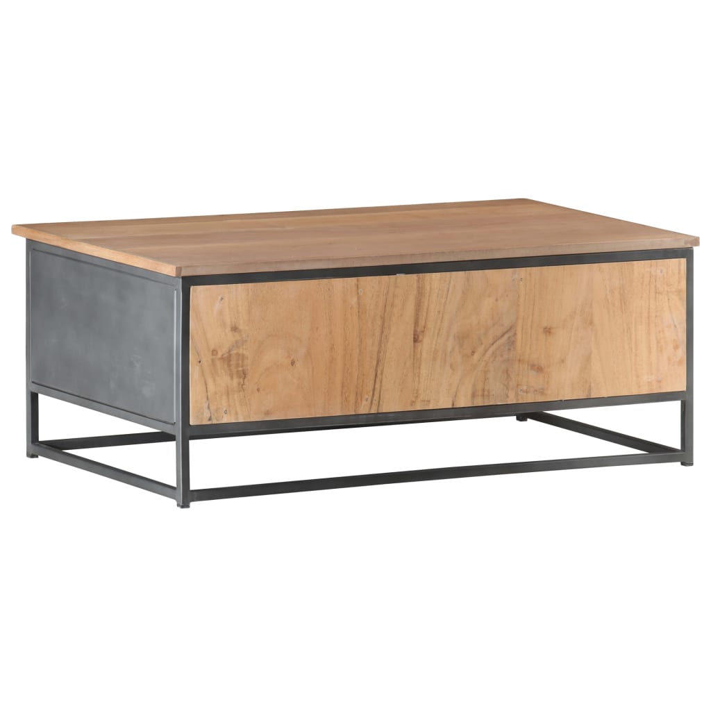 Couchtisch Grau 90x50x35 cm Massivholz Akazie