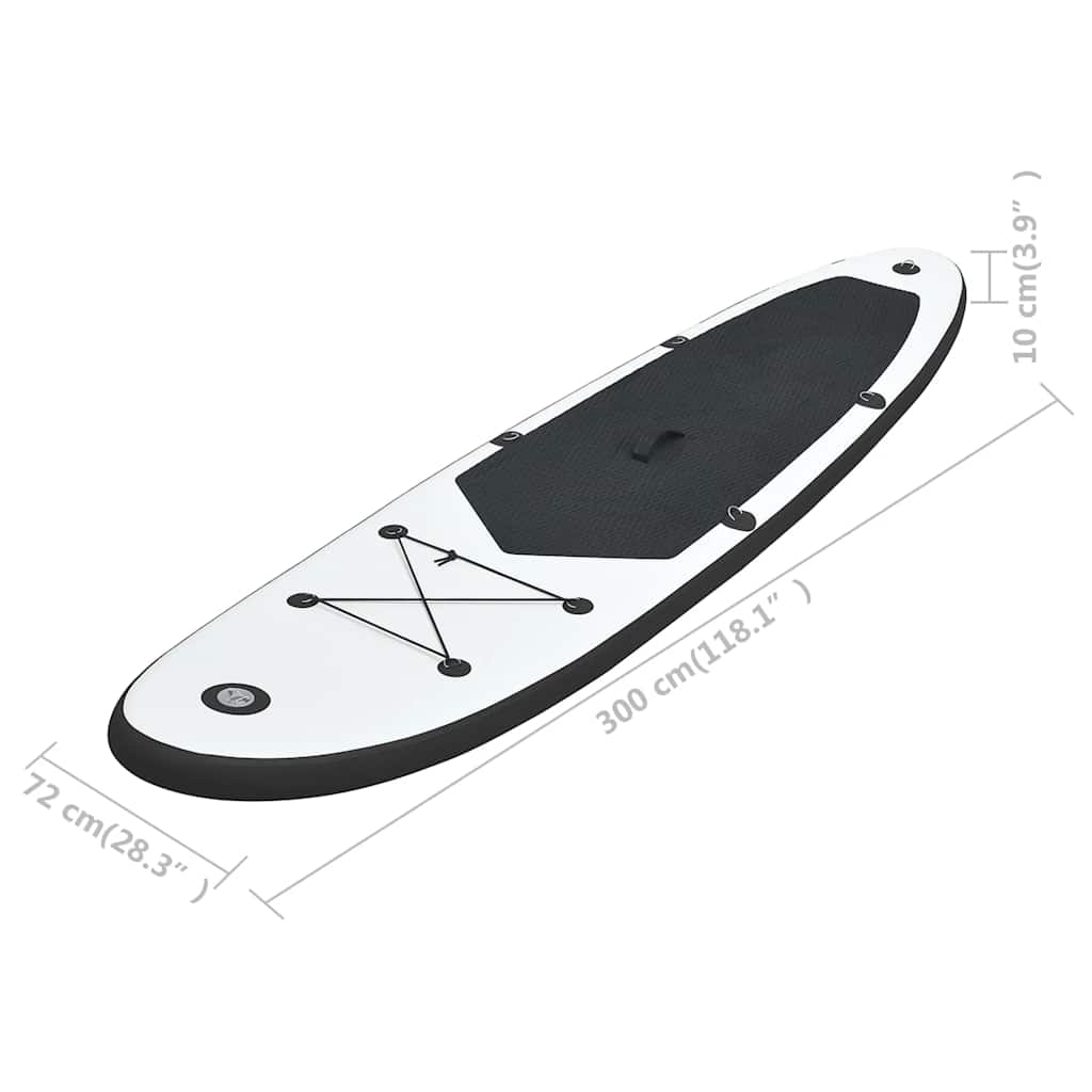 Aufblasbares Stand Up Paddle Board Set Schwarz und Weiß