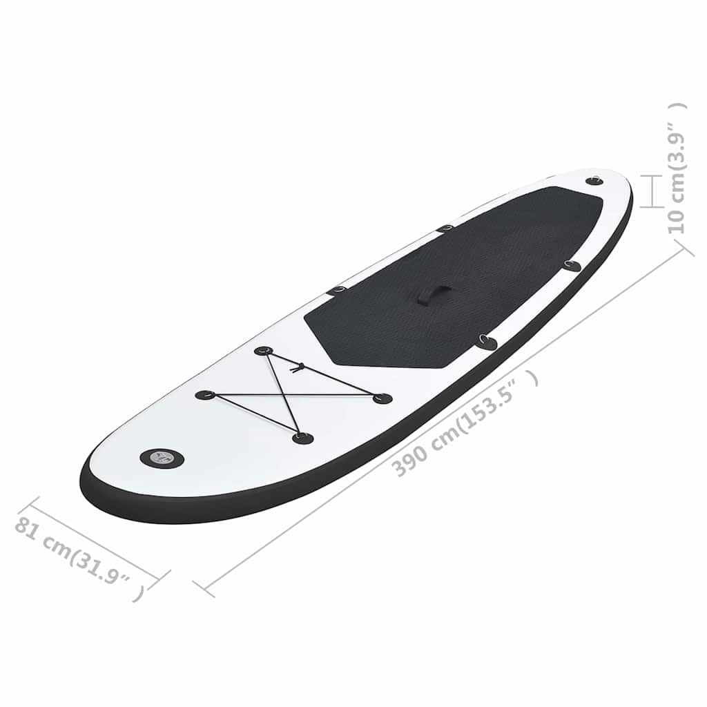 Aufblasbares Stand Up Paddle Board Set Schwarz und Weiß