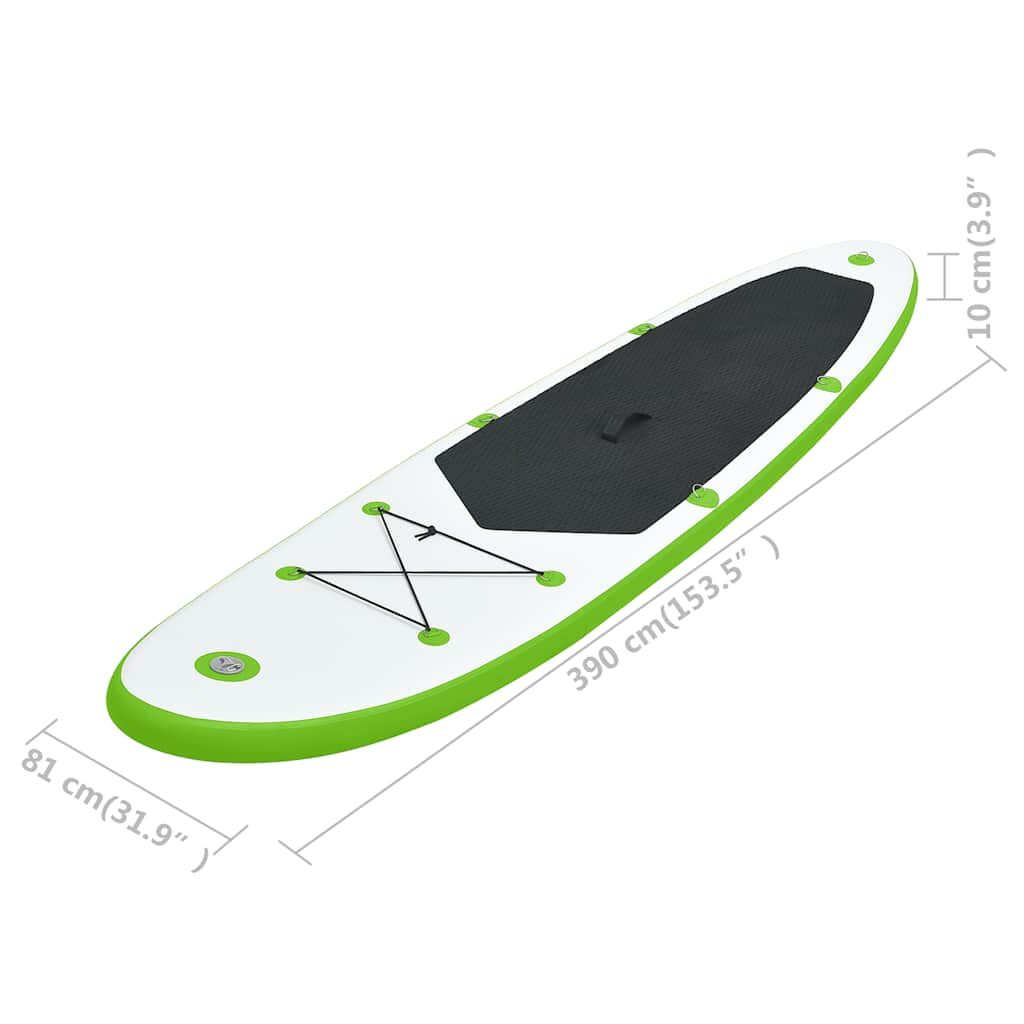 Aufblasbares Stand Up Paddle Board Set Grün und Weiß