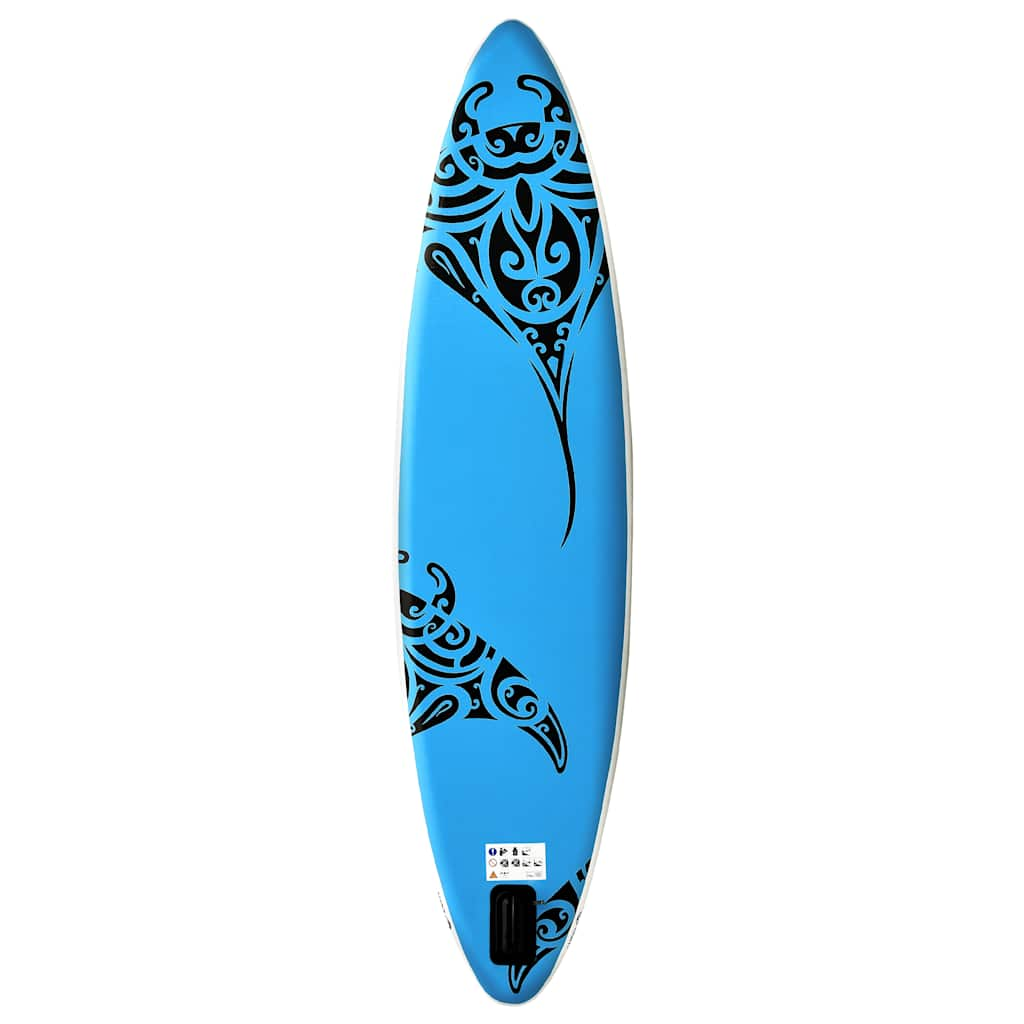 SUP-Board-Set Aufblasbar 366x76x15 cm Blau