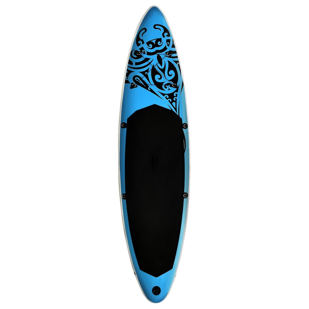 SUP-Board-Set Aufblasbar 366x76x15 cm Blau