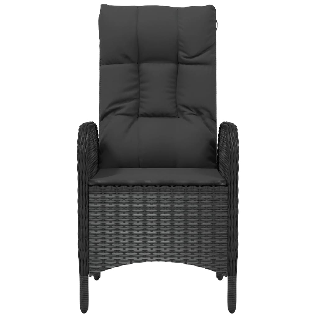 Gartenstühle 2 Stk. Poly Rattan Schwarz