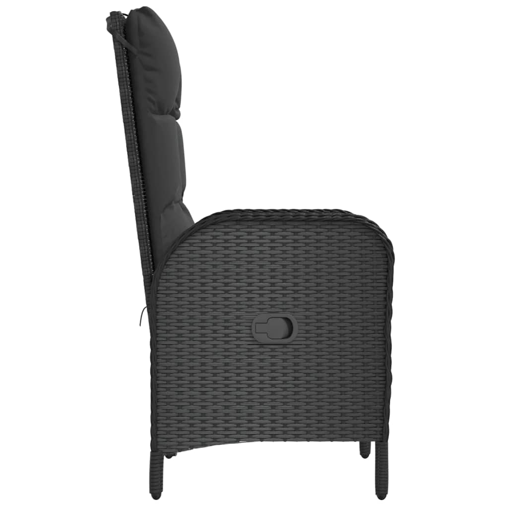 Gartenstühle 2 Stk. Poly Rattan Schwarz