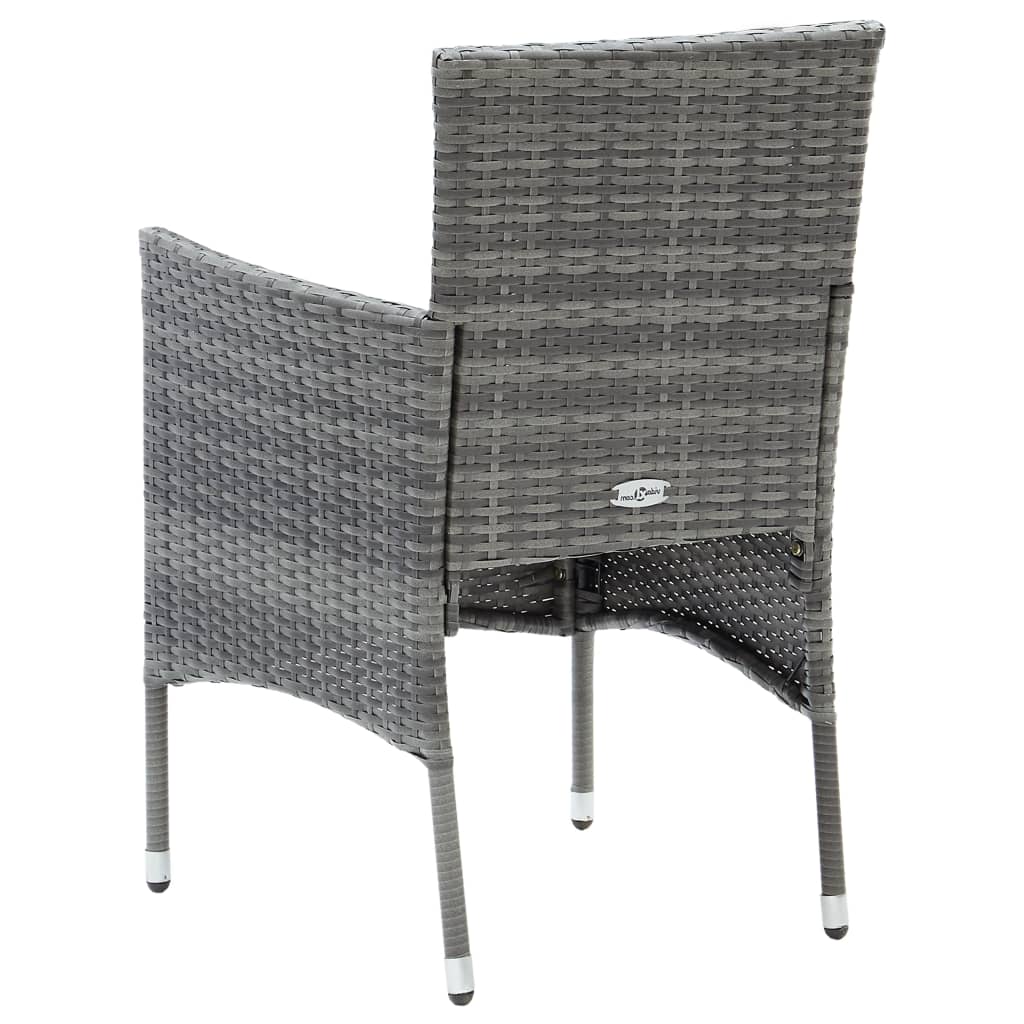 Garten-Essstühle 4 Stk. Poly Rattan Grau