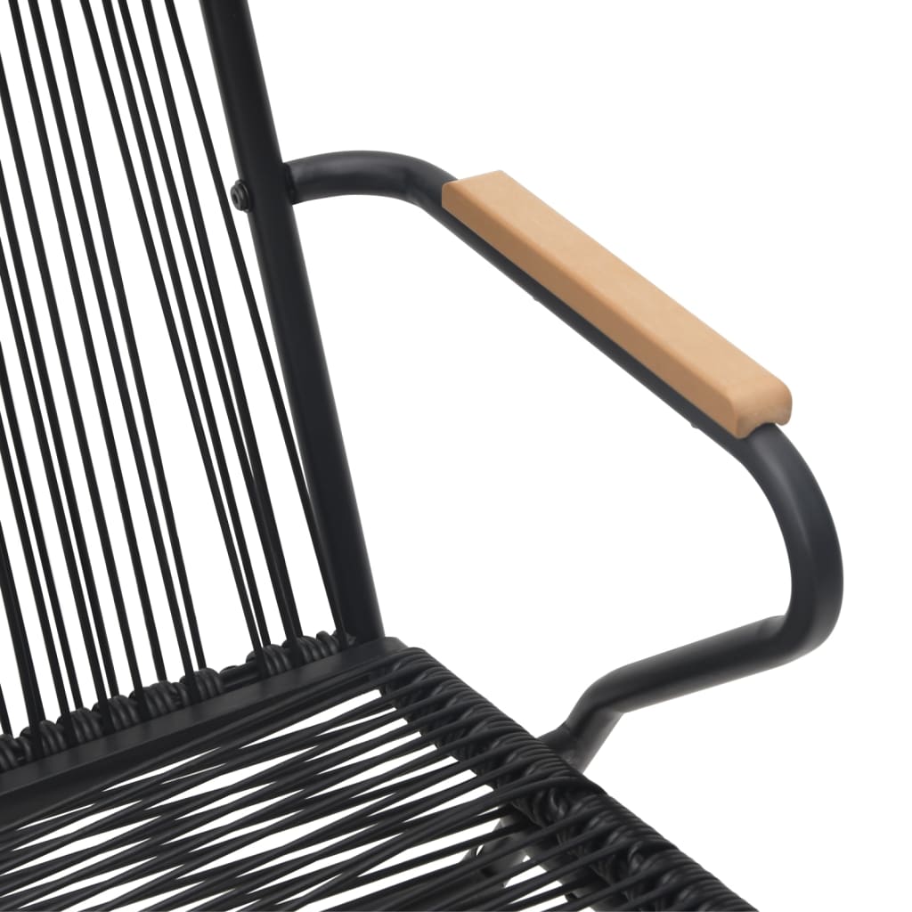 Gartenstühle 4 Stk. Schwarz 58x59x85,5 cm PVC Rattan