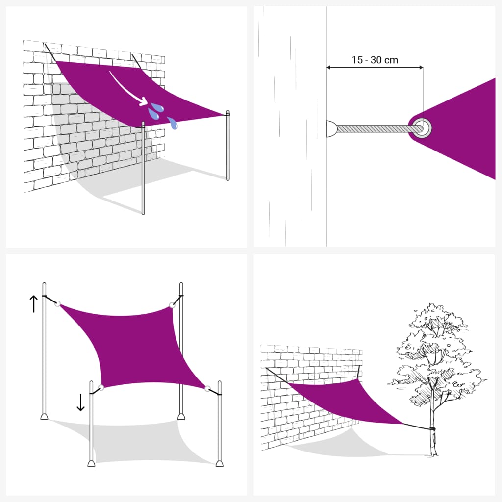 Sonnensegel Oxford-Gewebe Rechteckig 6x7 m Anthrazit