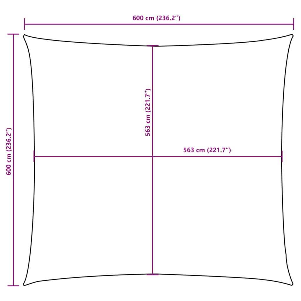 Sonnensegel Oxford-Gewebe Quadratisch 6x6 m Weiß