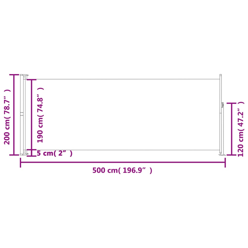 Seitenmarkise Ausziehbar 220x500 cm Rot