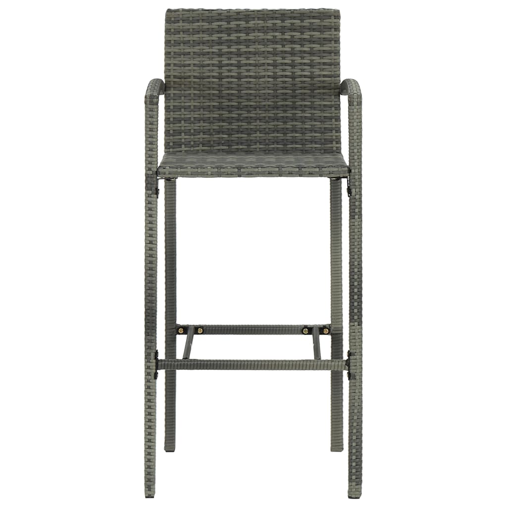 Barhocker 4 Stk. Grau Poly Rattan