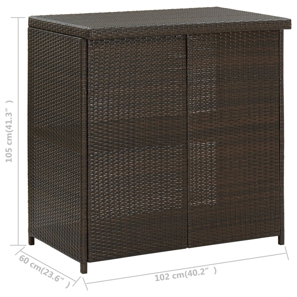 3-tlg. Bar Set Poly Rattan Braun