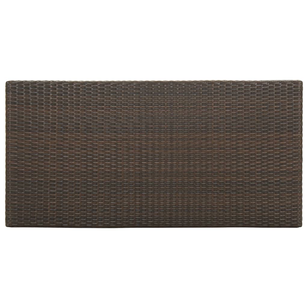 Bartisch mit Regal Braun 120x60x110 cm Poly Rattan