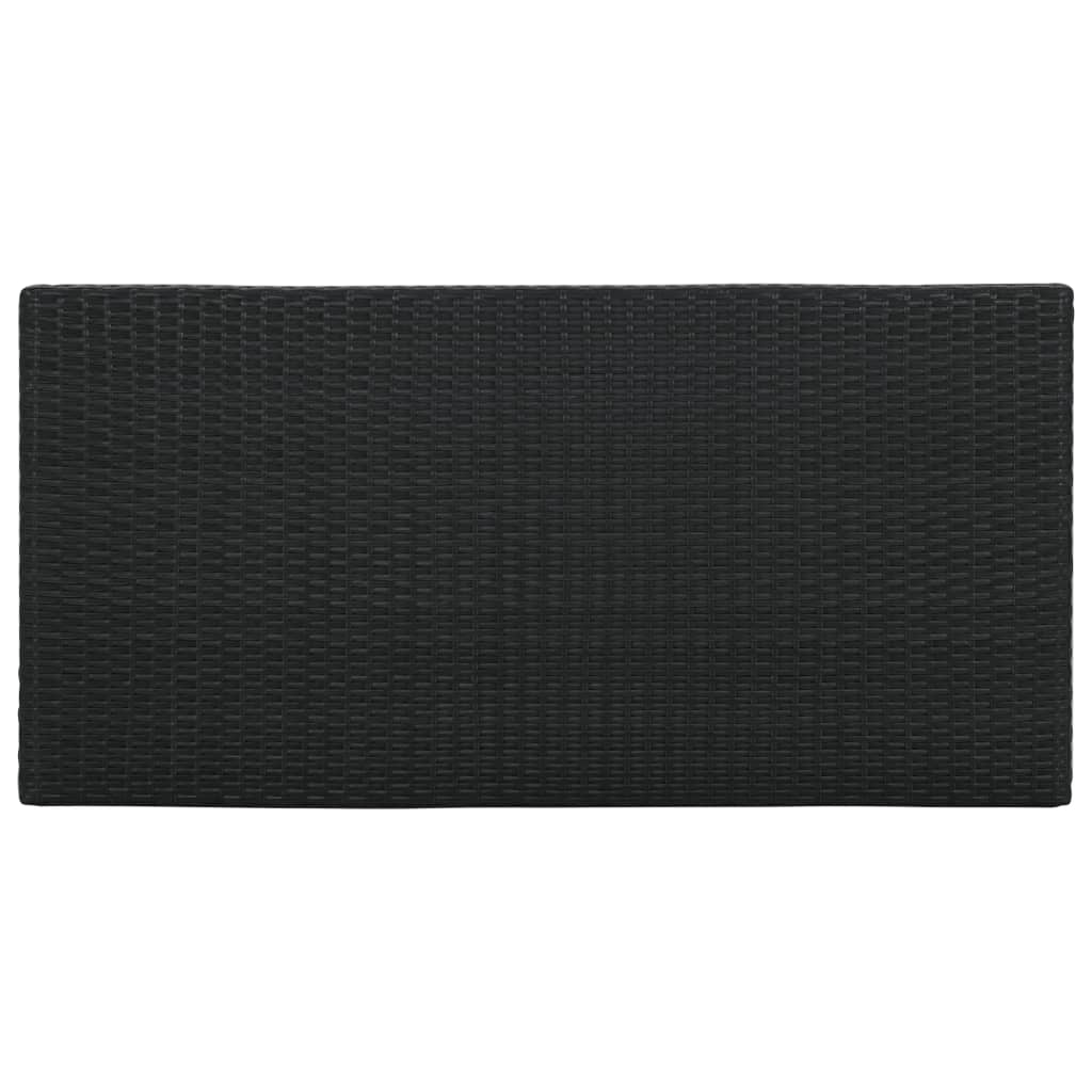 Bartisch mit Regal Schwarz 120x60x110 cm Poly Rattan