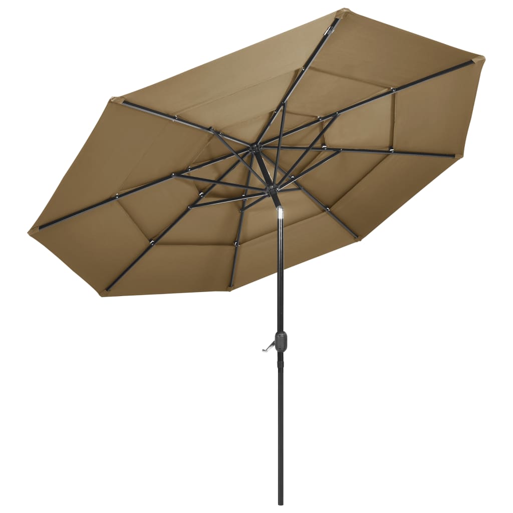 Sonnenschirm mit Aluminium-Mast 3-lagig Taupe 3 m